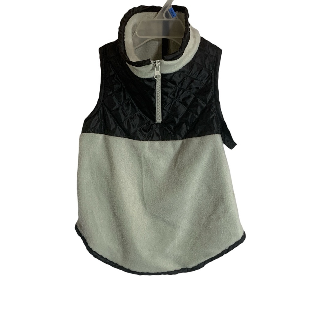 Quilted Three-Quarter Zip Fleece Pet Vest Dog Jacket Size Large